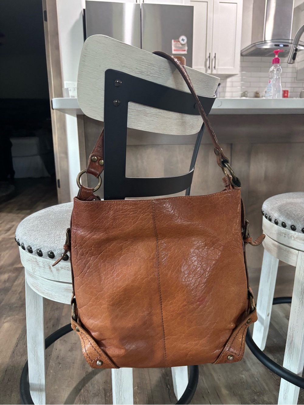 Nino BOSSI Cognac Brown Leather Shoulder Bag - Picture 3 of 9